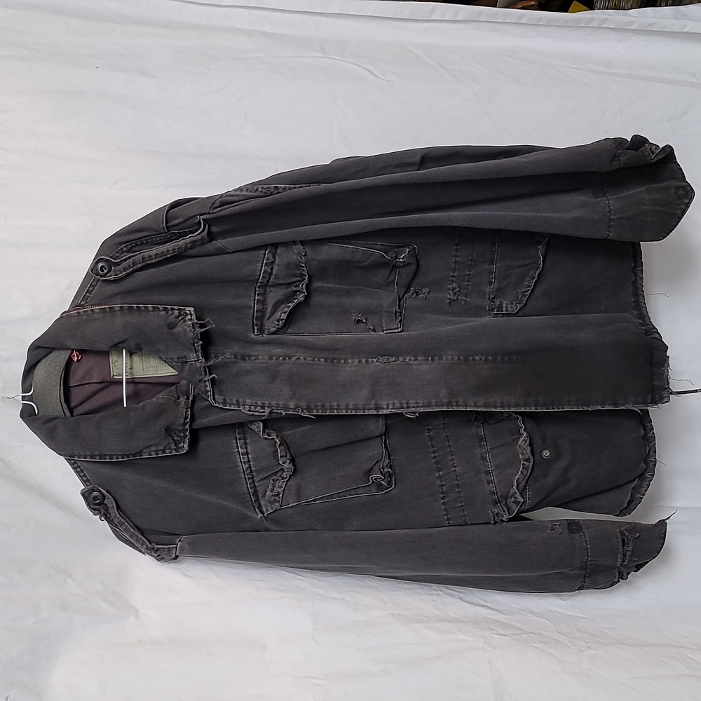 Military black distressed jacket Large Regular